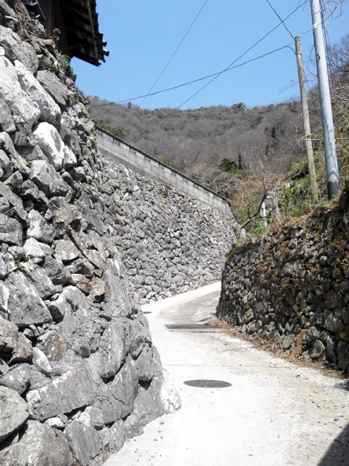 大下島　石垣の小道